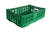 折疊6418綠色塑料周轉筐